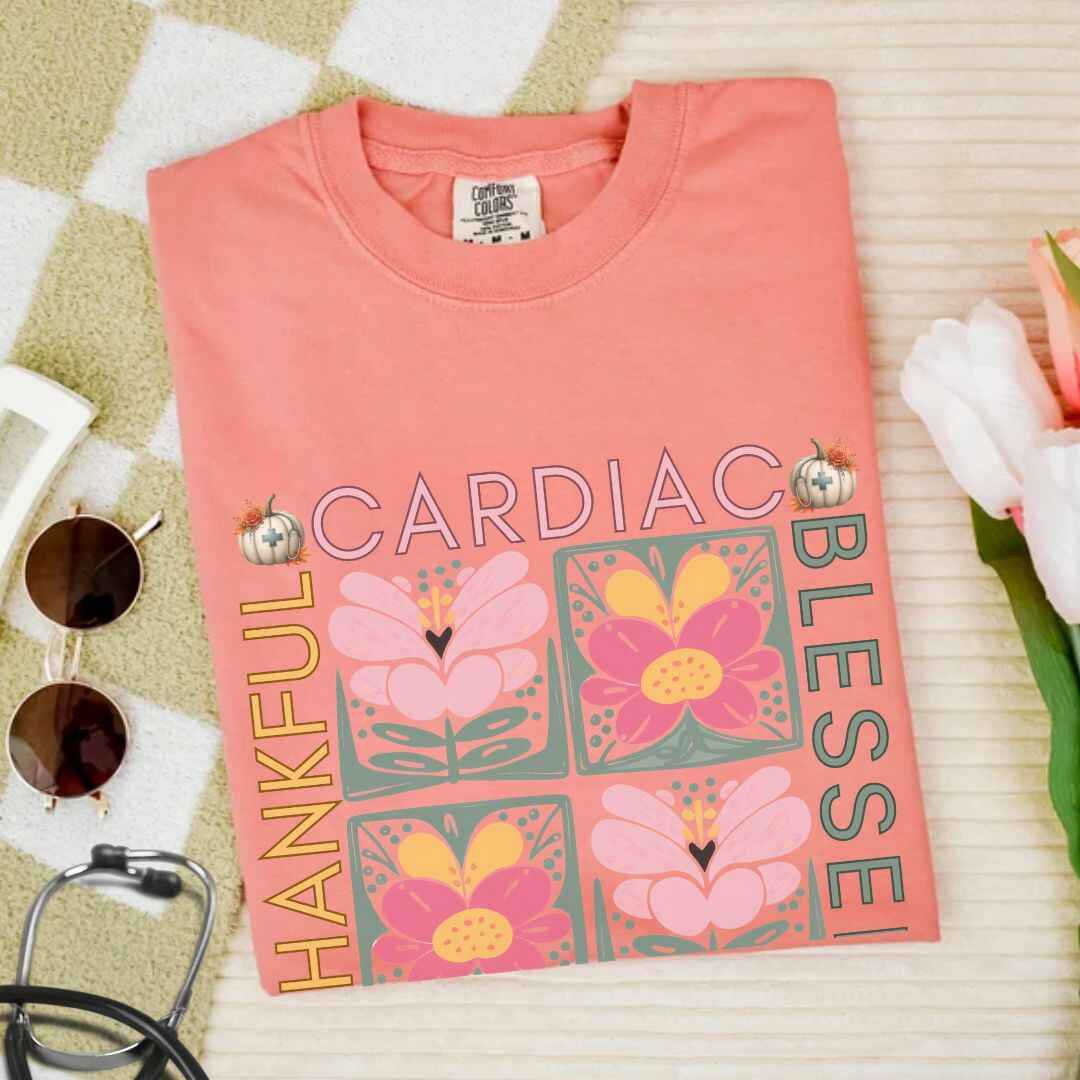 Thankful & Blessed Cardiac Nurse Fall T-shirt