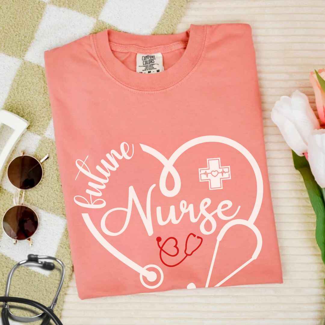 Future Nurse Heart Stethoscope T-shirt