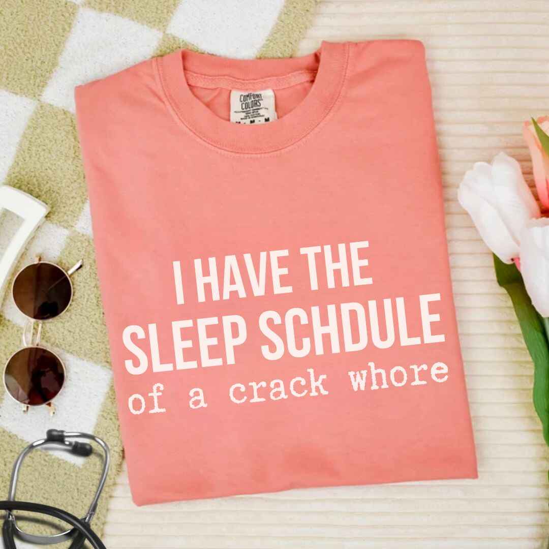 Sleep Schedule Of A Crack Whore Funny T-shirt