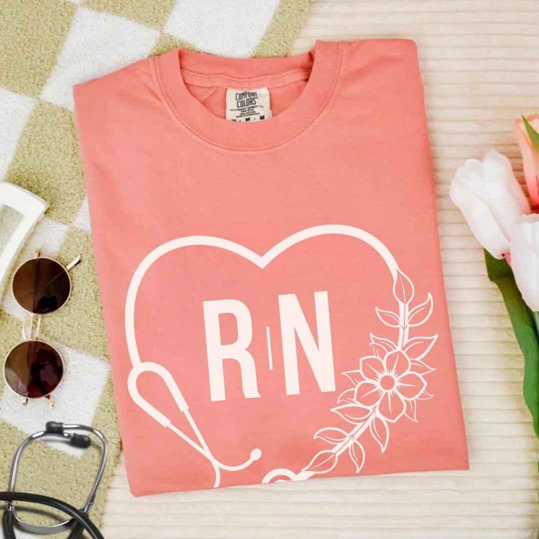 Registered Nurse Heart Stethoscope T-shirt