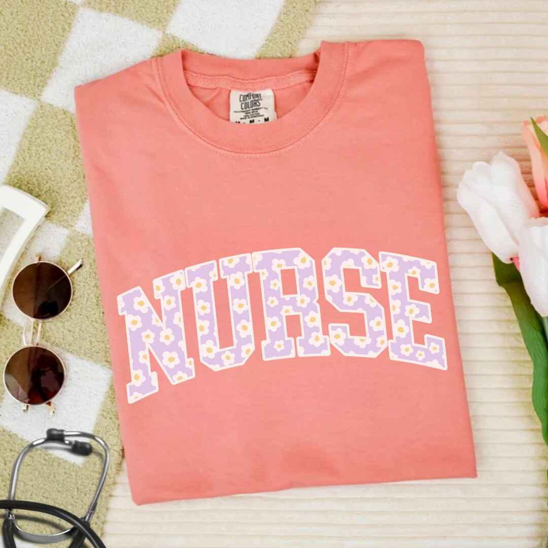 General Nurse Bright Floral College T-shirt