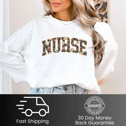 General Nurse Fall Floral College Sweatshirt