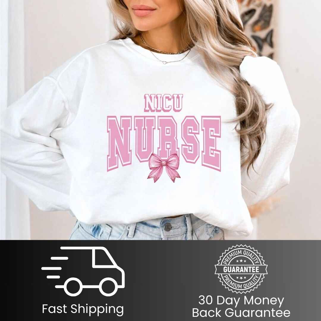 Nicu Neonatal College Coquette Nurse Sweatshirt