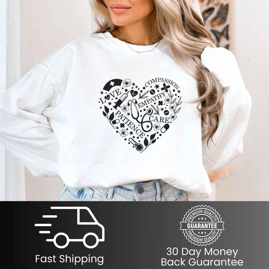 Love, Compassion, Empathy Heart Sweatshirt