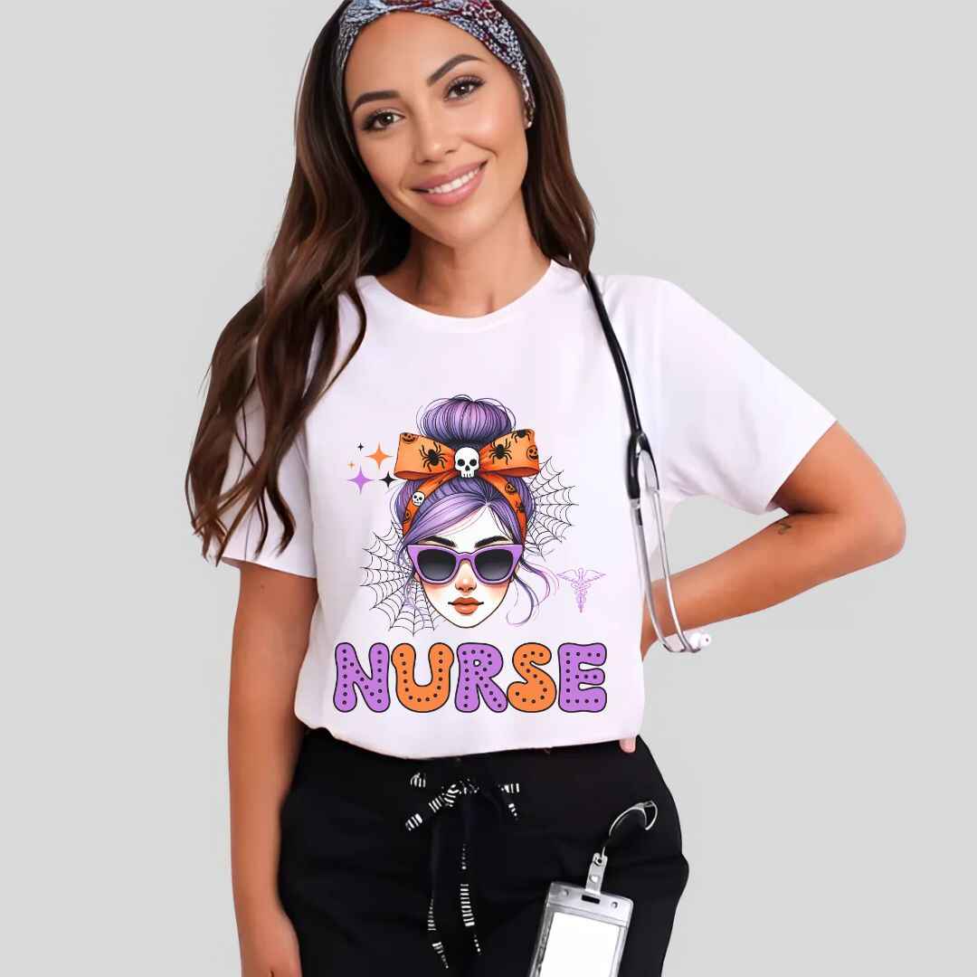 General Nurse Messy Hair Halloween T-shirt