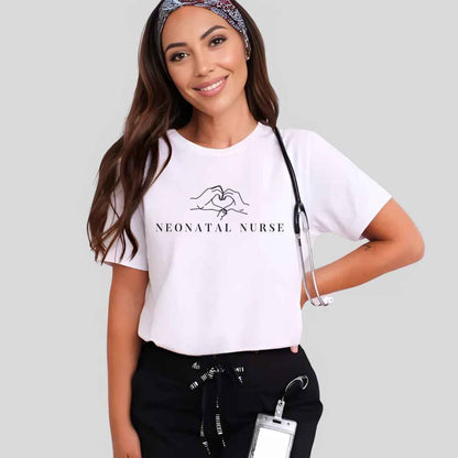 Nicu Neonatal Nurse 'Heart Hands' Minimalist T-shirt