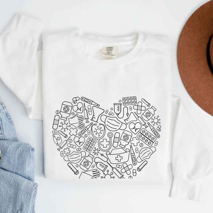 For The Love Of Medicine Heart Sweatshirt