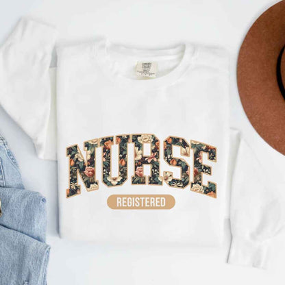 Registered Nurse Fall Floral College Sweatshirt