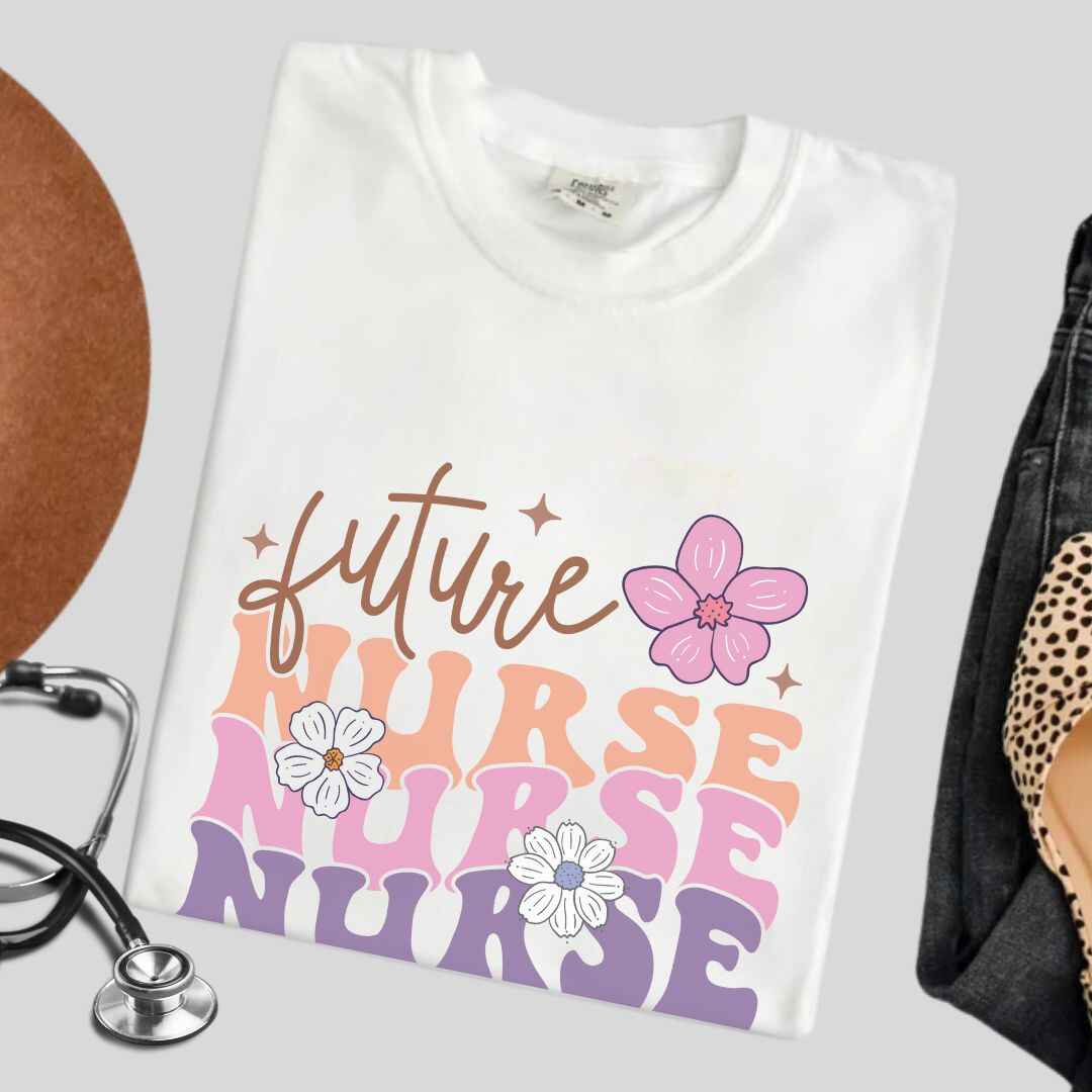 Retro Wavy Future Nurse T-shirt