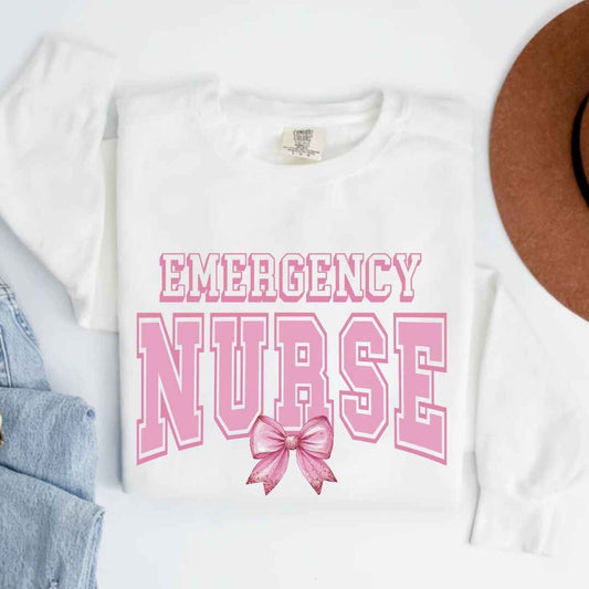 Emergency Nurse College Coquette Sweatshirt