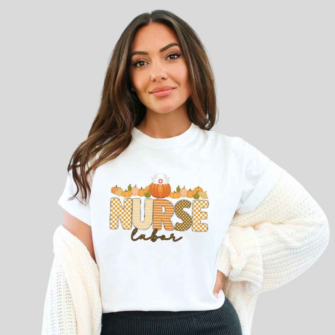 L&D Pumpkin Fall Nurse T-shirt
