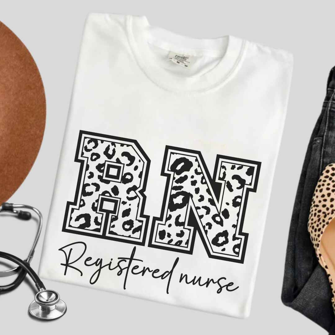 Registered Nurse RN Leopard Print T-shirt