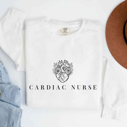 Cardiac Nurse Heart Anatomy Minimalist Sweatshirt