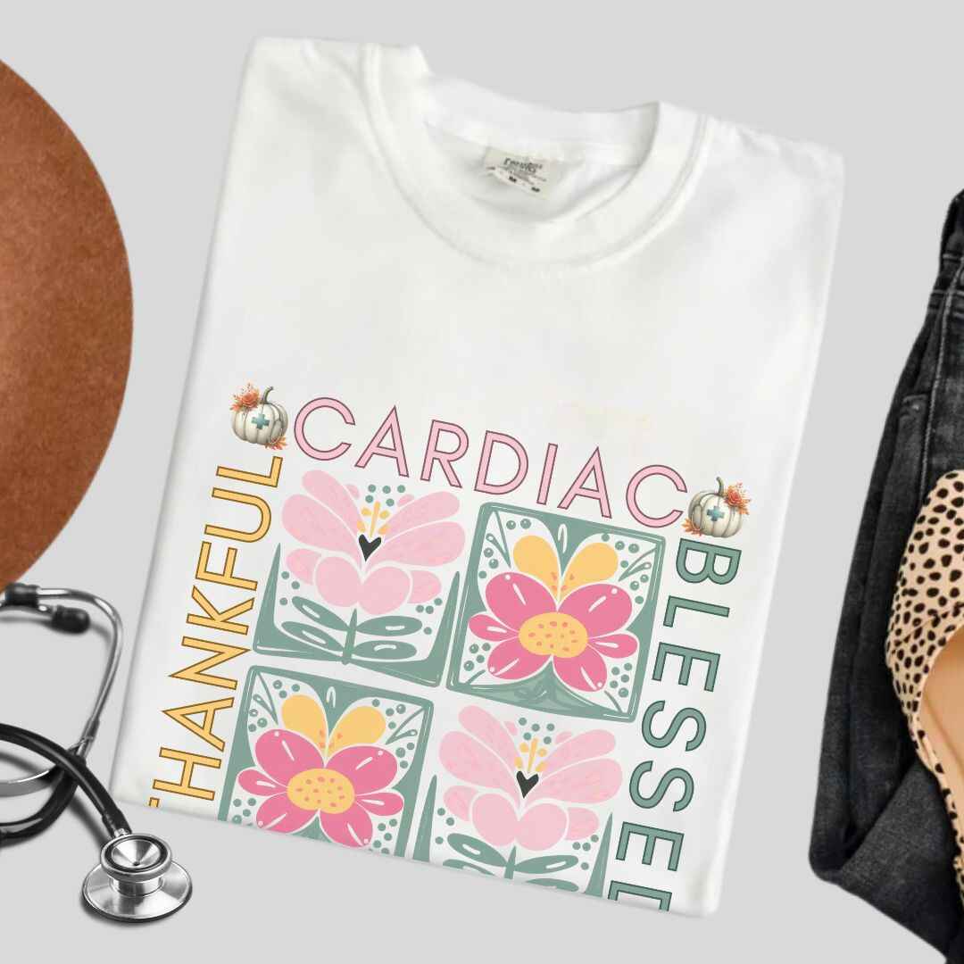 Thankful & Blessed Cardiac Nurse Fall T-shirt