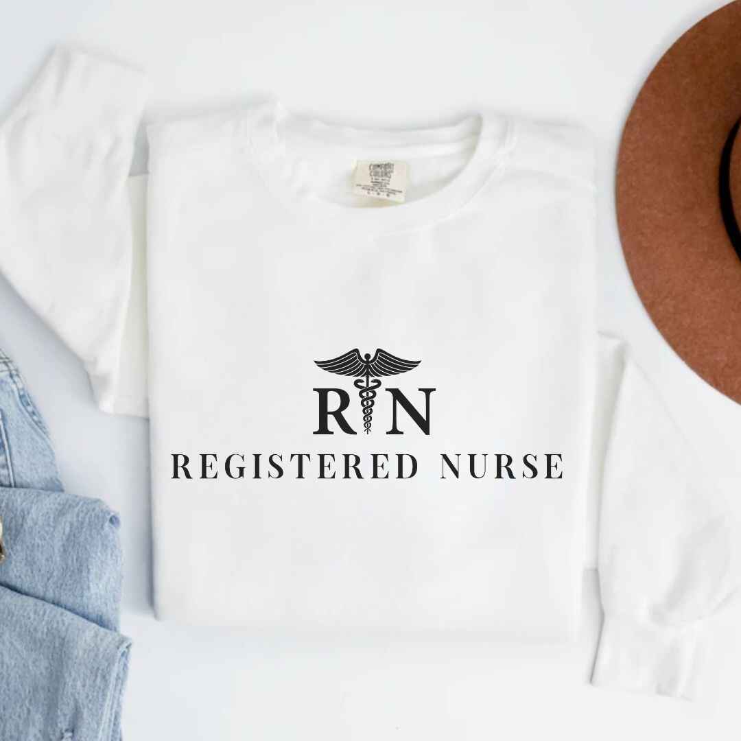 Registered Nurse Medical 'Caduceus' Symbol Minimalist Sweatshirt