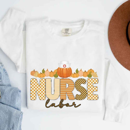 Labor And Delivery L&D Pumpkin Fall Nurse Sweatshirt