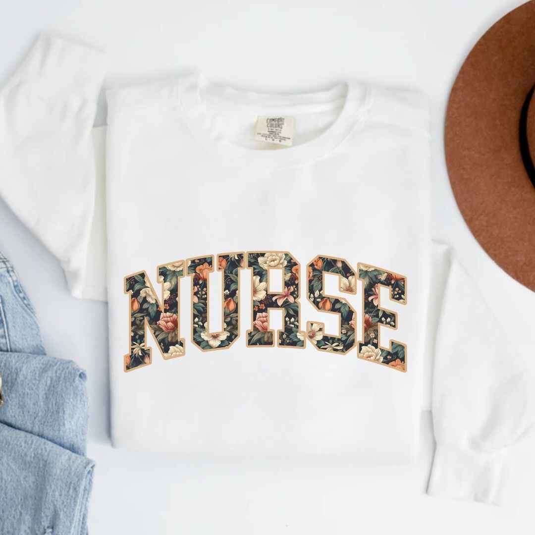 General Nurse Fall Floral College Sweatshirt