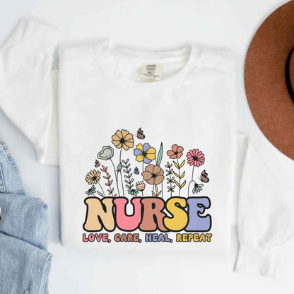 Love, Care, Heal, Repeat Nurse Sweatshirt