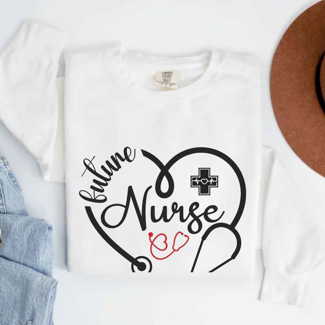 Future Nurse Heart Stethoscope Sweatshirt