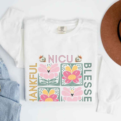 Thankful & Blessed Nicu Neonatal Nurse Fall Sweatshirt