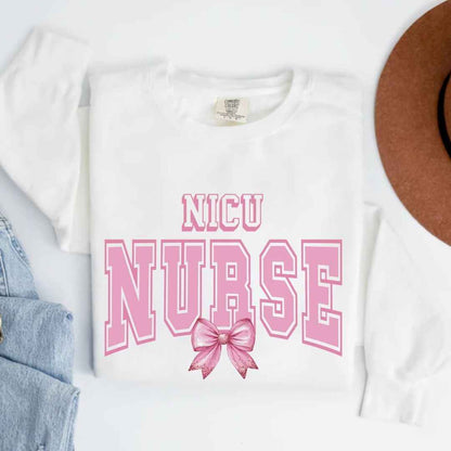 Nicu Neonatal College Coquette Nurse Sweatshirt