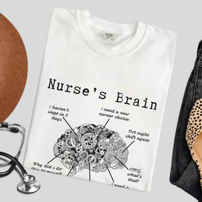 Nurse's Brain Funny T-shirt