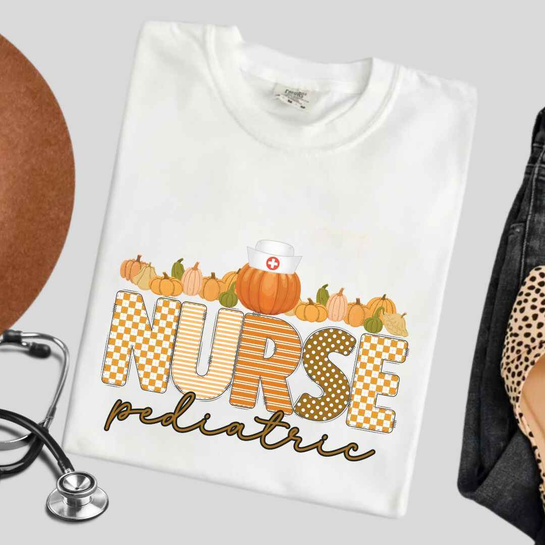 Pediatric Nurse Pumpkin Fall T-shirt