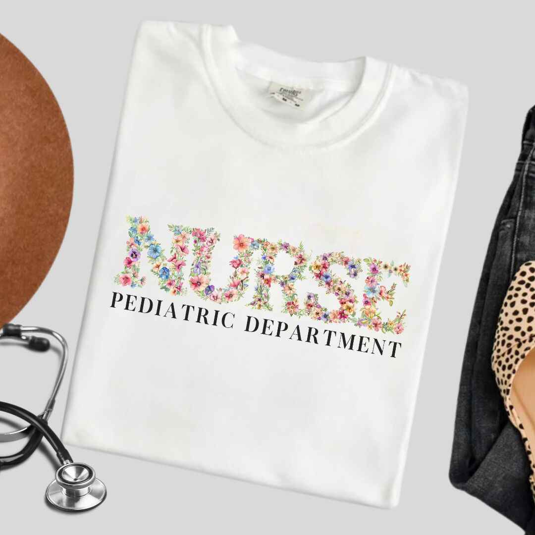 Pediatric Nurse Pediatric Department Floral T-shirt