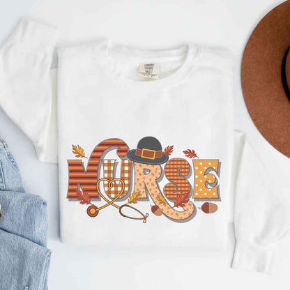 Thanksgiving Fall Nurse Sweatshirt