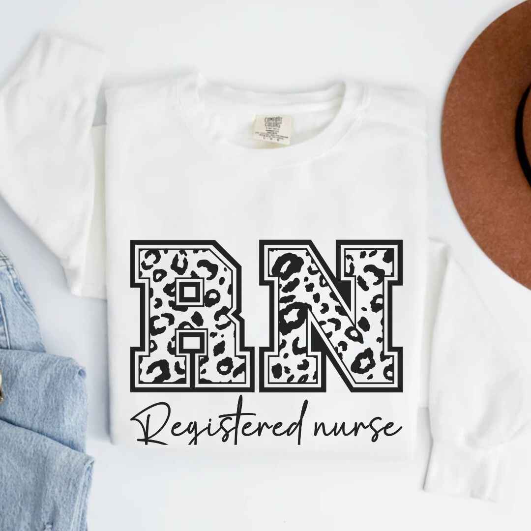 Registered Nurse RN Leopard Print Sweatshirt