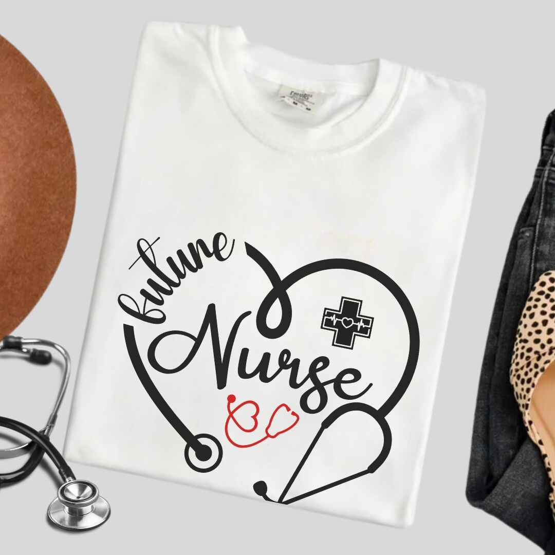 Future Nurse Heart Stethoscope T-shirt