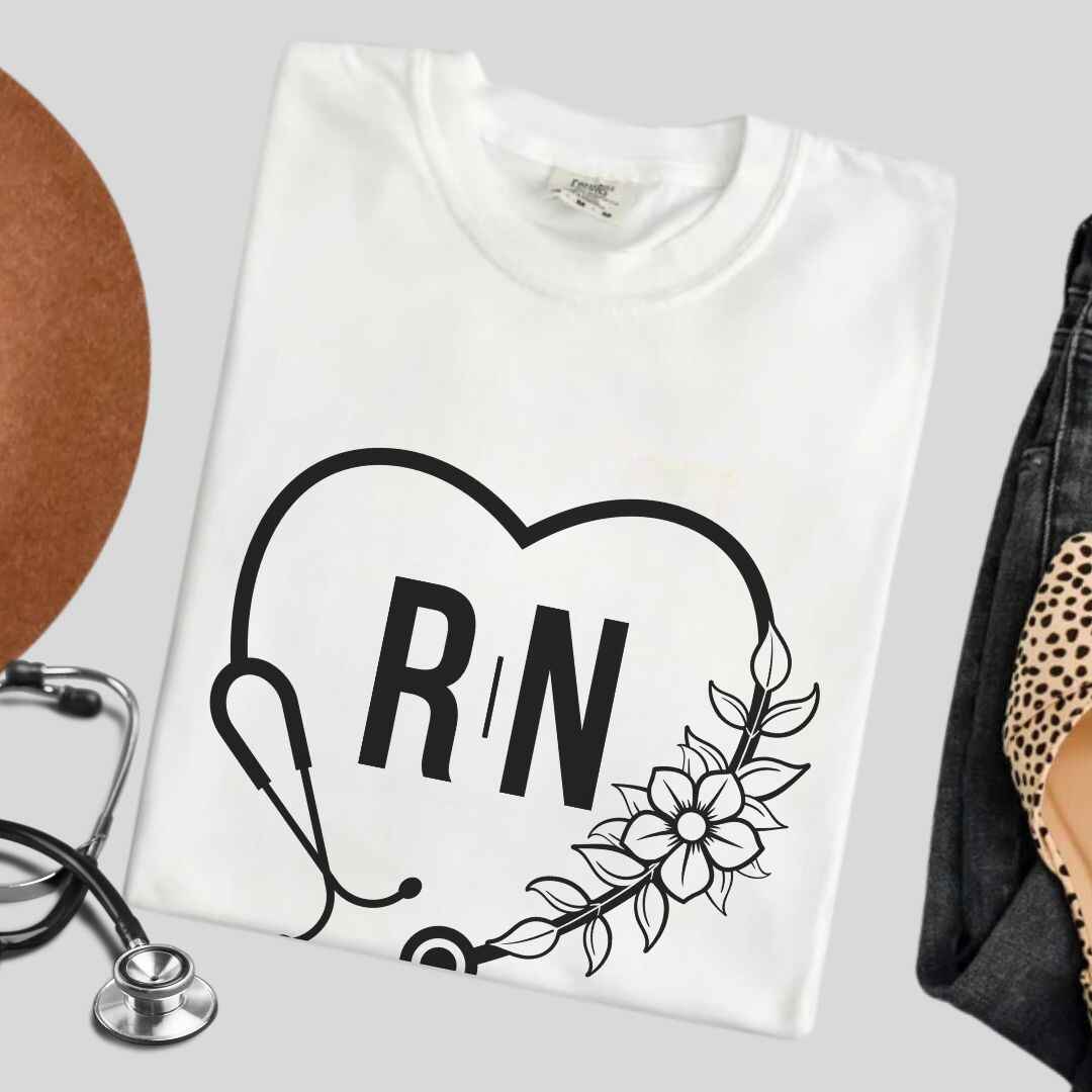 Registered Nurse Heart Stethoscope T-shirt