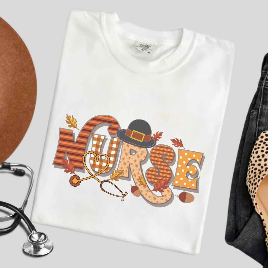 Thanksgiving Fall Nurse T-shirt