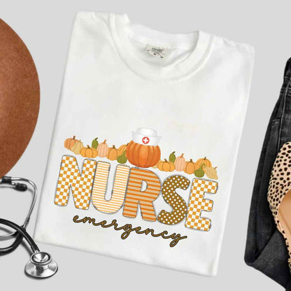 Emergency Nurse Pumpkin Fall T-shirt