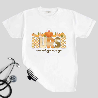 Emergency Nurse Pumpkin Fall T-shirt