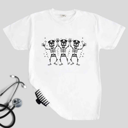 Spooky Dancing Skeletons Funny Nurse T-shirt