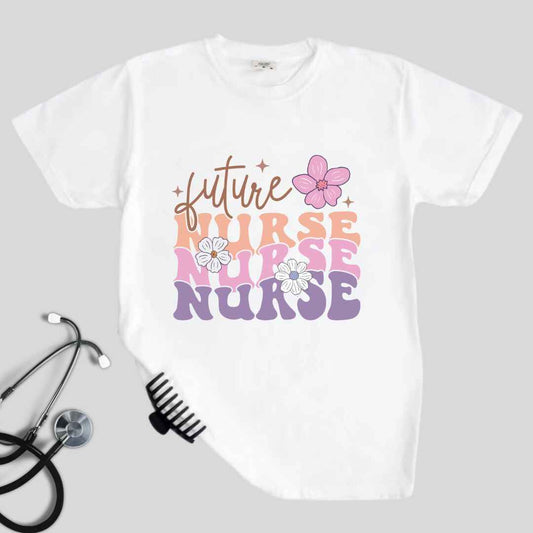 Retro Wavy Future Nurse T-shirt