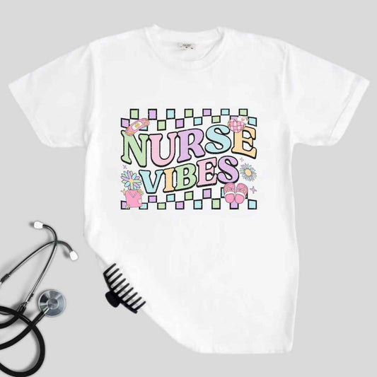 Retro Nurse Vibes Nurse T-shirt