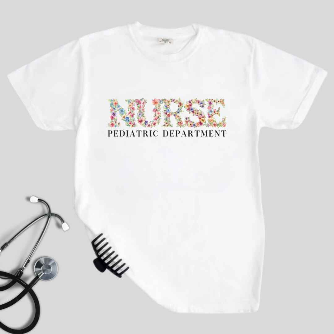 Pediatric Nurse Pediatric Department Floral T-shirt