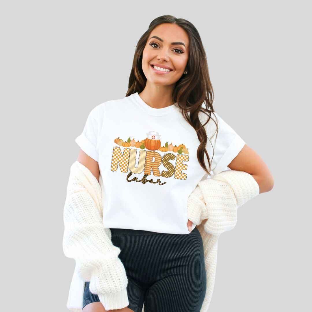 L&D Pumpkin Fall Nurse T-shirt
