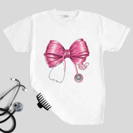 Ribbon Stethoscope Coquette Nurse T-shirt