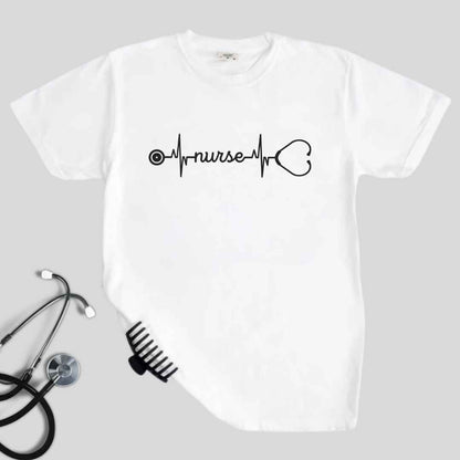 Minimalist Nurse EKG Stethoscope T-shirt