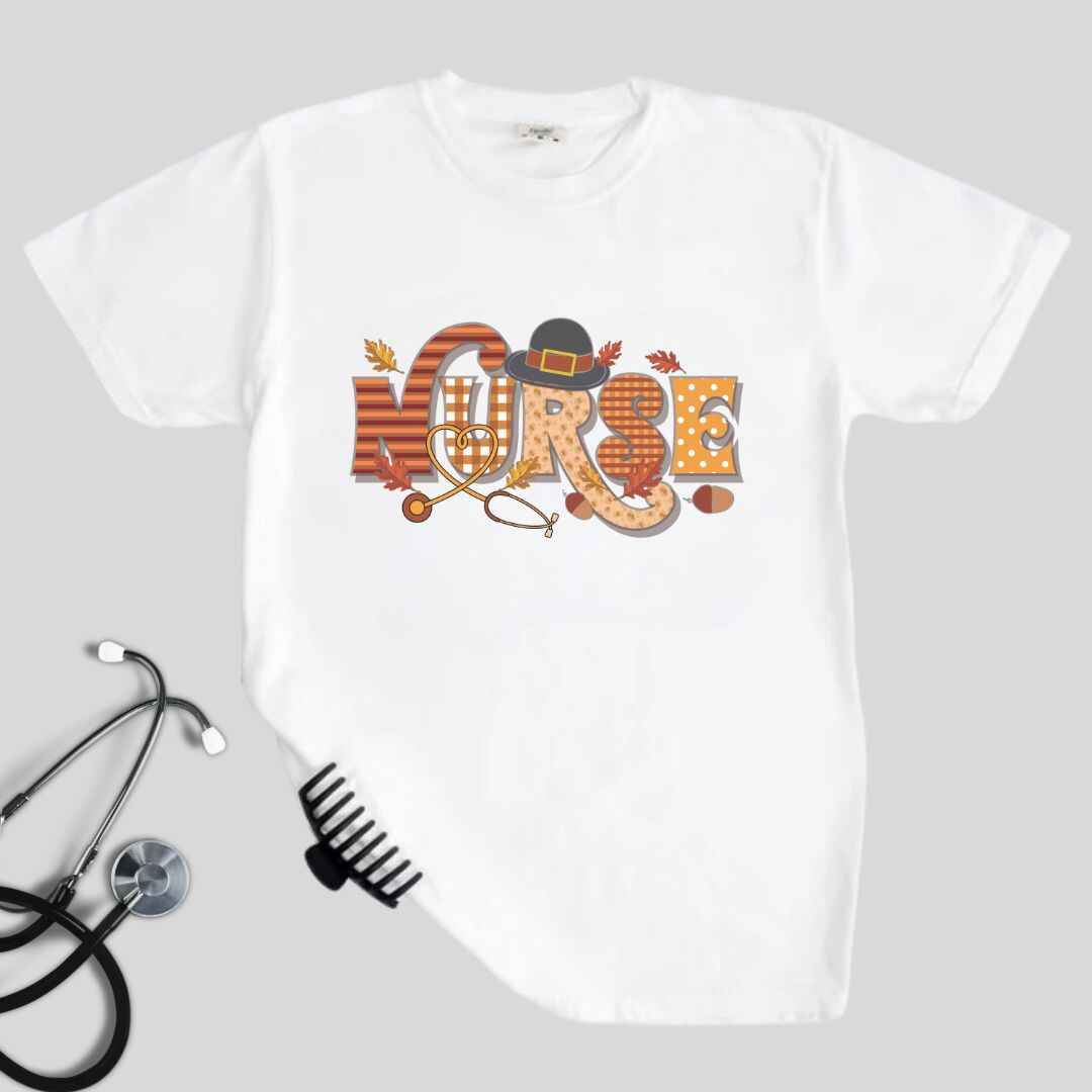 Thanksgiving Fall Nurse T-shirt