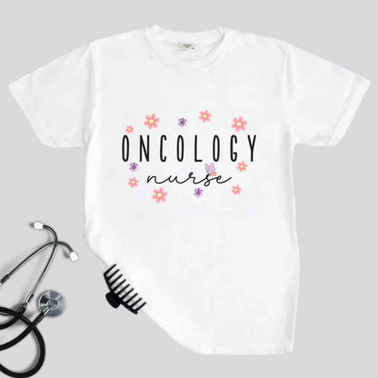 Oncology Nurse Floral T-shirt