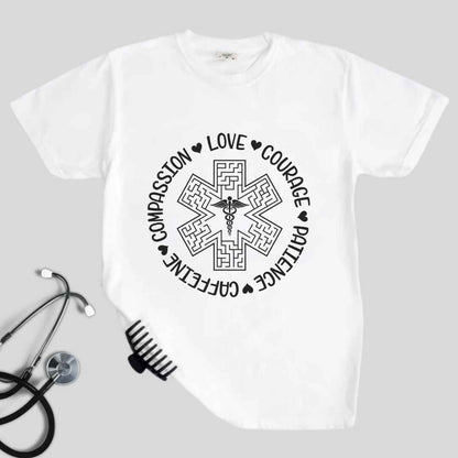 Compassion, Love, Courage Medical Symbol T-shirt