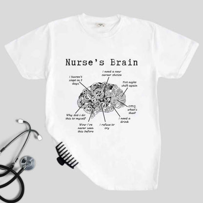 Nurse's Brain Funny T-shirt