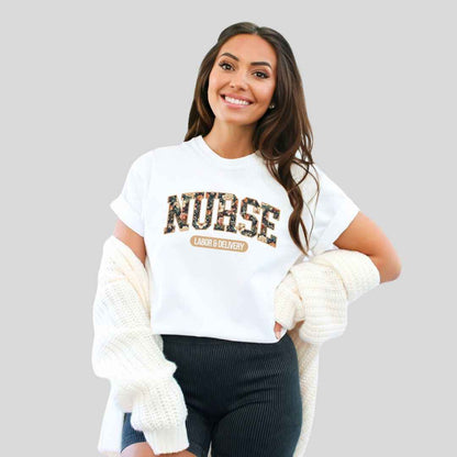 L&D Nurse Fall Floral College T-shirt