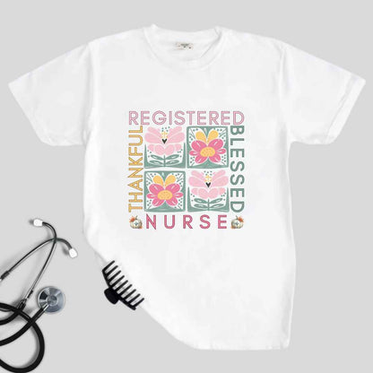 Thankful & Blessed Registered Nurse Fall T-shirt