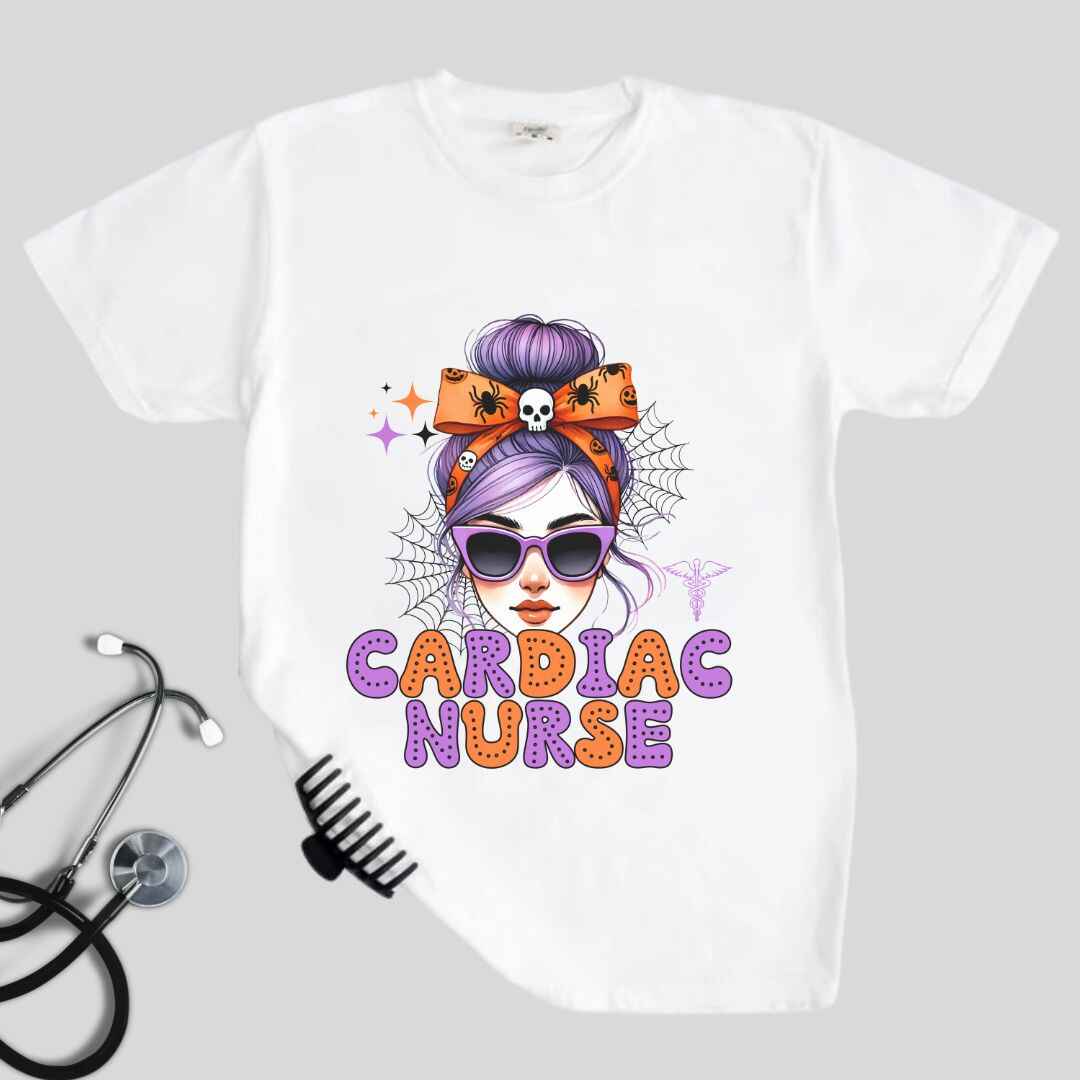 Cardiac Nurse Messy Hair Halloween T-shirt