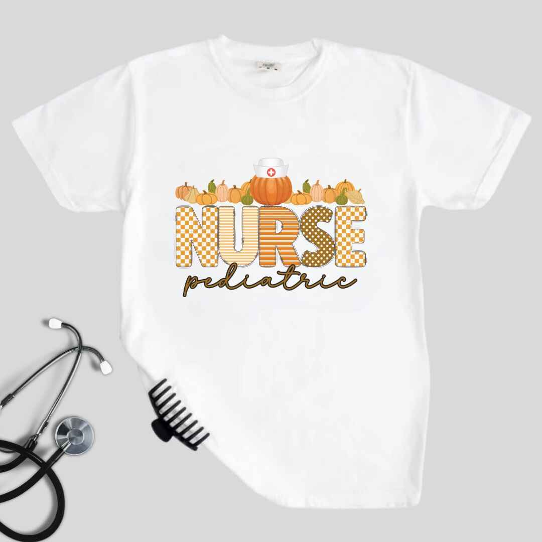 Pediatric Nurse Pumpkin Fall T-shirt